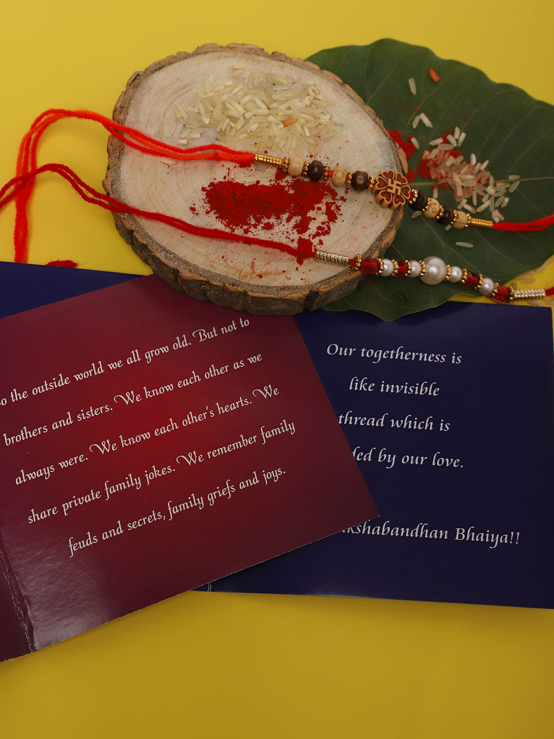 YouBella 2 Rakhi and 2 Greeting Card Combo for Brother (Multi-Colour) (YBRK_93)